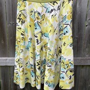 A line Parisian print skirt-cotton & silk.